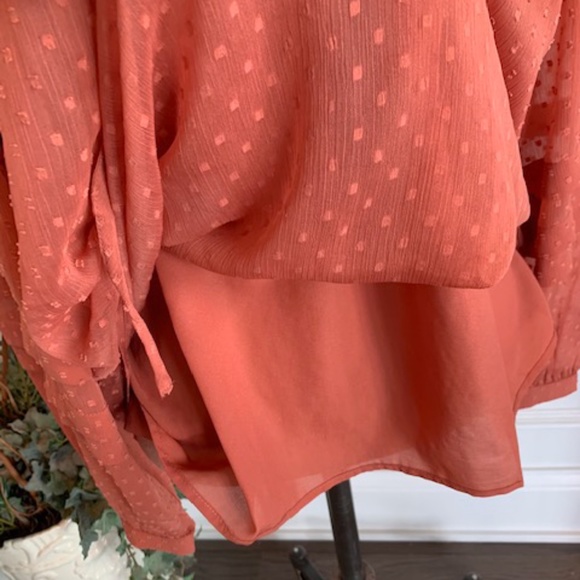 Loft NWT Clip Spot Sheer Boho Top - Picture 4 of 11